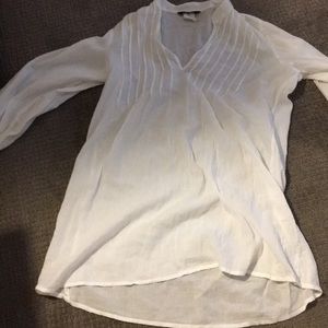 White linen beach coverup